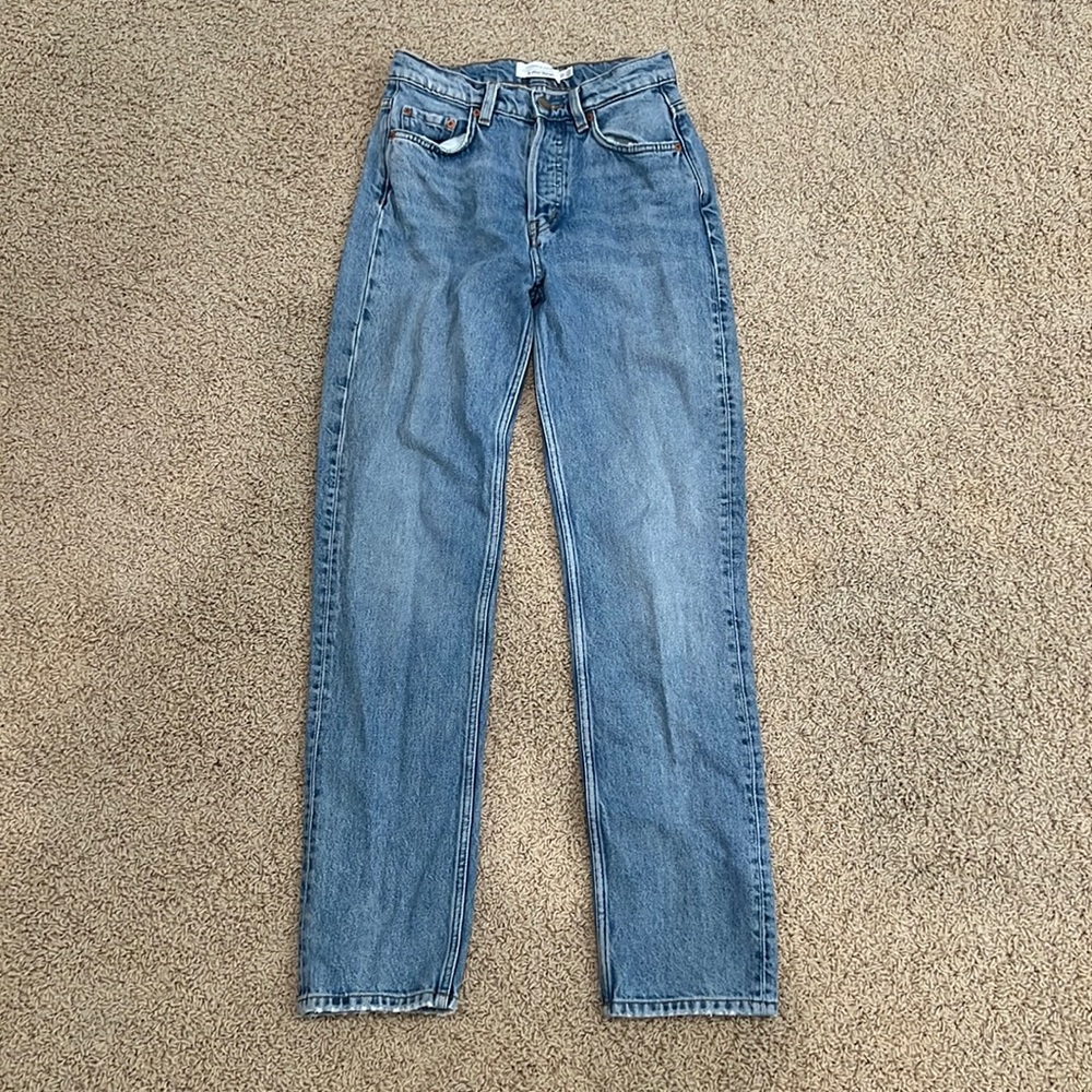 & other stories high waisted straight leg jeans